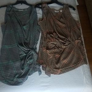 Wrap Plaid Blouses